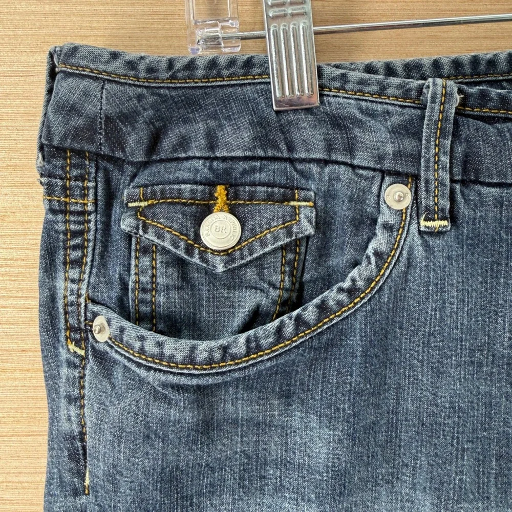 Banana Republic Womens Dark Wash Denim Bermuda Shorts Cuffed Size 12 Preppy